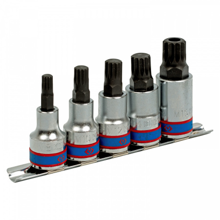 KING TONY Набор торцевых насадок 1/2", SPLINE, М8-М16, 5 предметов 4105PR