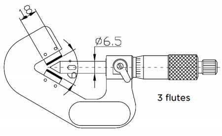 ASIMETO Микрометр с призматической пяткой 60° 0,01 мм, 2-20 mm