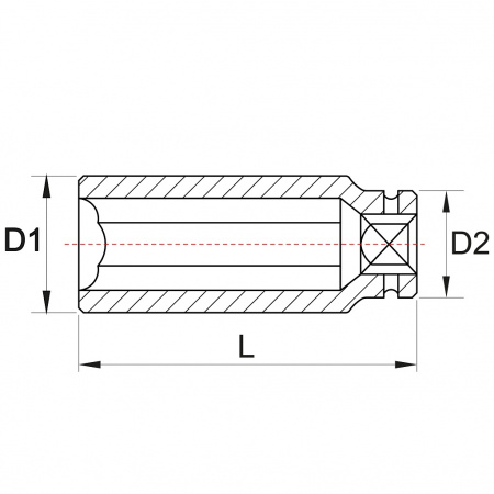 JONNESWAY Головка торцевая ударная глубокая 1/2"DR, 21 мм