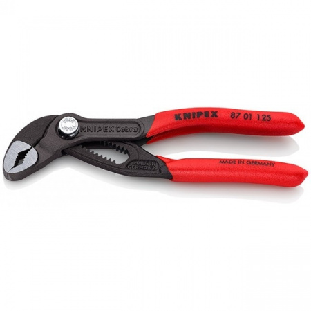 Knipex COBRA Клещи переставные, зев 30 мм, длина 125 мм, фосфатированные, обливные ручки