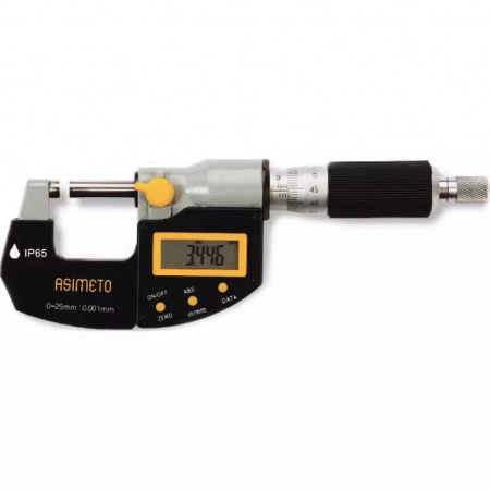 ASIMETO Микрометр цифровой 0-25 мм, IP65, 0.001 мм