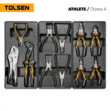 TOLSEN Набор инструментов "ATHLETE" в черной тележке, 189 предметов, 7 ящиков 