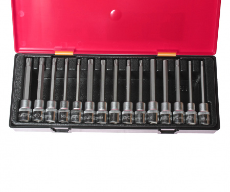 JTC Набор головок торцевых 1/2" TORX, HEX, SPLINE в кейсе 15 предметов 