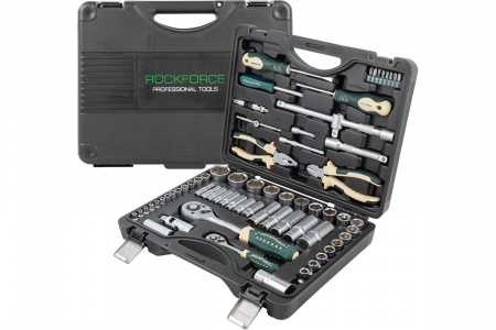 ROCKFORCE Набор инструмента 1/2"&1/4"DR с 6-гранными головками 69пр.