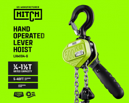 Таль ручная рычажная HITCH LHM104-G МИНИ, 0.5 т, 4.5 м. Гальваническая цепь.