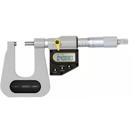 ASIMETO Микрометр для измерения листового металла цифровой IP65 0,001 мм, 0-25 мм, H=150мм, тип С