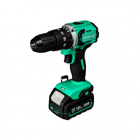GARWIN PRO Дрель-шуруповерт ударный аккумуляторный BL 13 мм, 18В, 60 Нм, 2000 об/мин, 2х4 Ач
