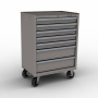 Licota Тележка инструментальная с карманом, 7 полок, серая