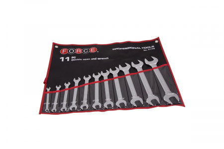 FORCE Набор ключей рожковых 1/4"х5/16"-1.1/8"х1.1/4", 11 пр., чехол