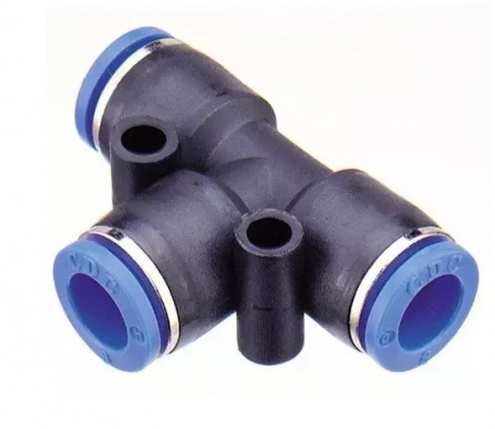 GARWIN PRO Фитинг цанговый Т-тройник 4 мм, с уплотнением, пластм. корпус