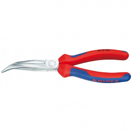 Knipex Круглогубцы с плоскими губками с режущими кромками 200мм загнутые