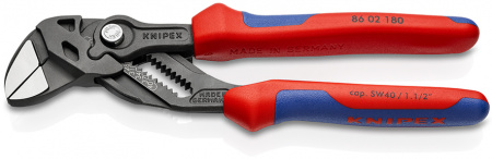 Knipex Клещи переставные-гаечный ключ, зев 40 мм, длина 180 мм, фосфатированные, 2-комп ручки