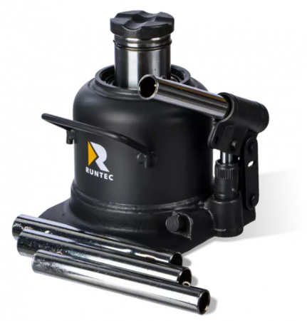 RUNTEC Домкрат бутылочный, двухштоковый, профессиональный 20 т, 150-245 мм