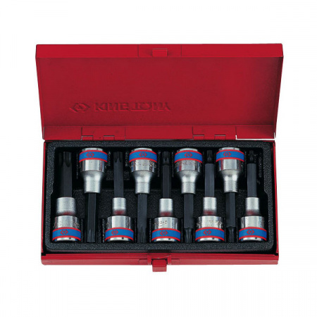 KING TONY Набор торцевых насадок 1/2", TORX, Т20-Т60 мм, L = 80 мм, 9 предметов