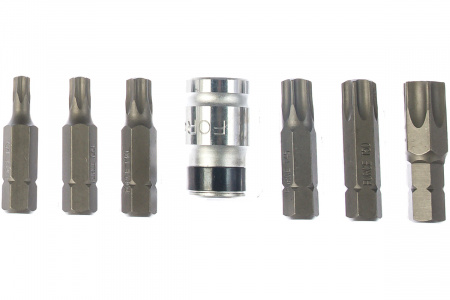 FORCE Набор вставок TORX 3/8"DR с держателем (Т25-55) 7 пр.