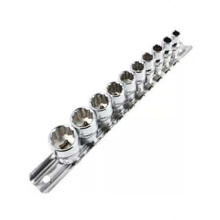 Licota Набор торцевых головок 1/4", 12-ти гранных, 3/16"-9/16", 10 пр. на линейке