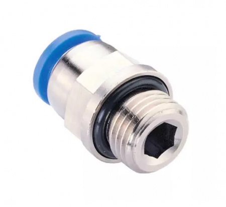 GARWIN PRO Фитинг цанговый М1/4" 4 мм, с уплотнением, металличекий корпус