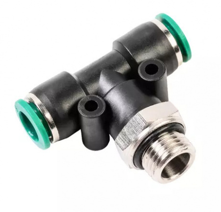 GARWIN Фитинг цанговый Т-тройник М3/8" 6 мм, с уплотнением, пластм. корпус