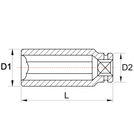 JONNESWAY Головка торцевая ударная глубокая 1/2"DR, 30 мм