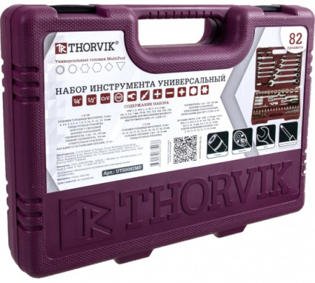 Thorvik Набор инструмента универсальный 1/4", 1/2"DR с головками торцевыми MultiProf, 82 предмета