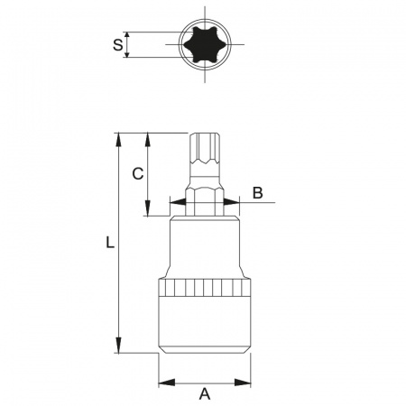 JTC Бита-головка 3/8" TORX T40х48 мм