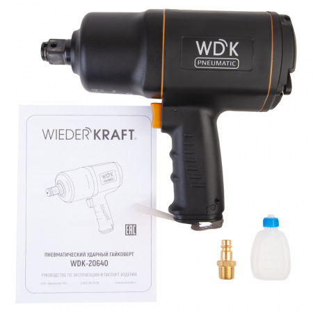 WiederKraft Гайковерт пневматический ударный 3/4", 1950 Нм, композитный корпус