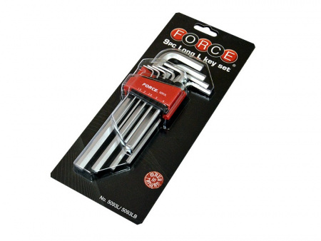 FORCE Набор ключей шестигранных Г-образных удлиненных с шаром 1,5-10 мм 9 пр.
