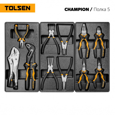 TOLSEN Набор инструментов 239 предметов, "CHAMPION", в черной тележке + динамометрический ключ