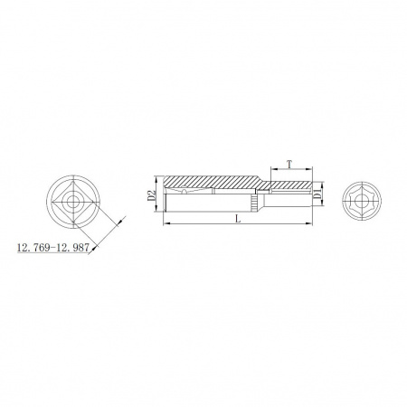 Thorvik Головка торцевая глубокая 3/8" DR, 24 мм, длина 64 мм