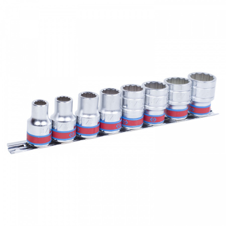 KING TONY Набор торцевых головок 1/2", двенадцатигранные, 3/8"-7/8", 8 предметов 4010SR