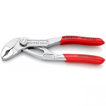 Knipex COBRA® клещи переставные, зев 25 мм, длина 125 мм, хром, обливные ручки