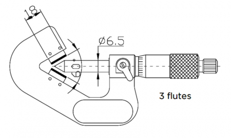 ASIMETO Микрометр с призматической пяткой 60° 0,01 мм, 20-35 mm