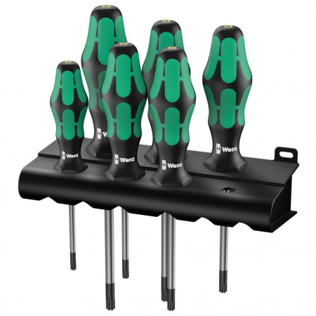WERA 367/6 TORX Kraftform Plus Набор отвёрток+подставка, 6 пр., TX10x80/15x80/20x100/25x100/30x115/40x130