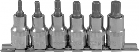 OMBRA Набор насадок торцевых 1/2"DR с вставками-битами SPLINE на держателе, M5-M12, 6 предметов