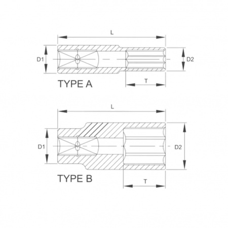 Licota Головка торцевая глубокая 6гр. 1/4"  6мм