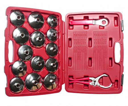 JTC Набор съемников фильтра масляного "чашка" 16 предметов в кейсе 