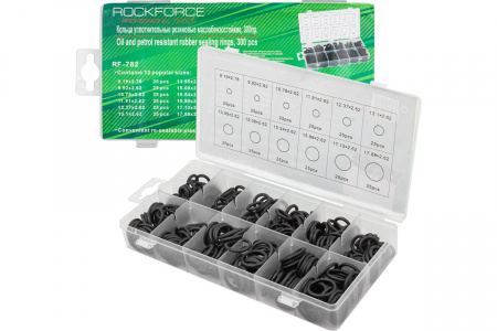 ROCKFORCE Набор колец уплотнительных, резиновых, маслобензостойких, 300пр.