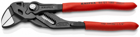 Knipex Клещи переставные-гаечный ключ, зев 40 мм, длина 180 мм, фосфатированные, обливные ручк