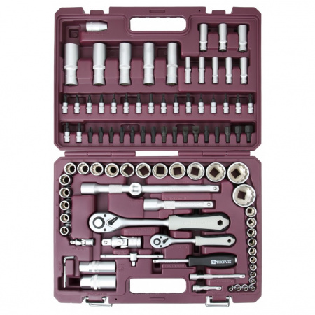 Thorvik Набор инструмента универсальный 1/4", 1/2"DR с головками торцевыми 12-гранными, 94 предмета